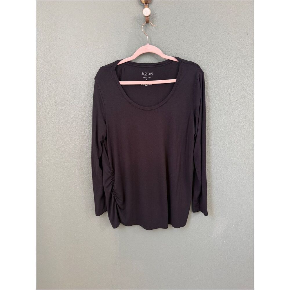 A Glow Maternity LS Ruched T Shirt Sz XL